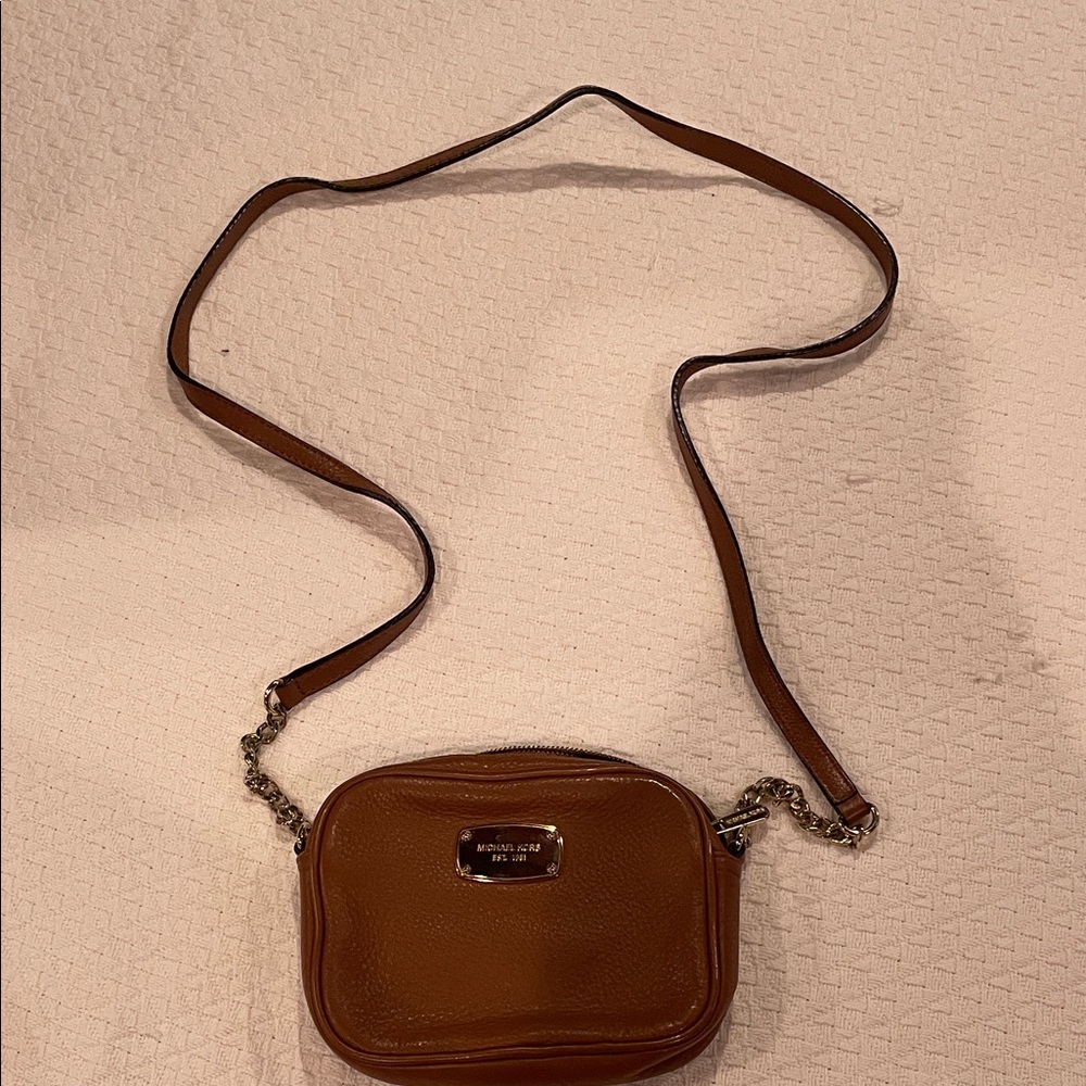 Michael Kors Tan Crossbody Bag with Chain Detail
